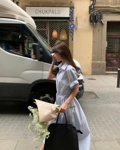 웰노운 셔츠 스트링 원피스 (3color)