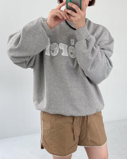 자수 플라워 긴팔 맨투맨 ( 그레이 네이비 블랙 ) 오버핏