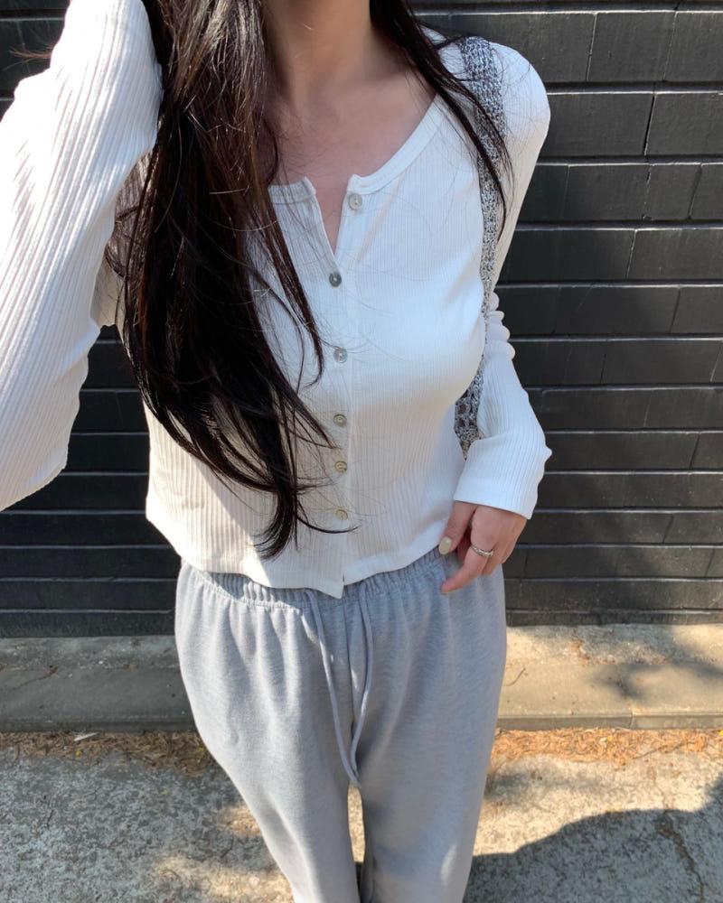 데이지 슬림 골지 가디건