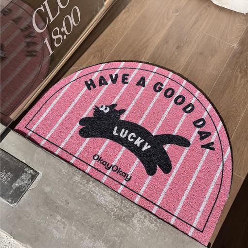오브체리 럭키냥 고양이 웰컴 현관매트 코일매트 업소용 사무실 출입구 바닥 패턴 발매트