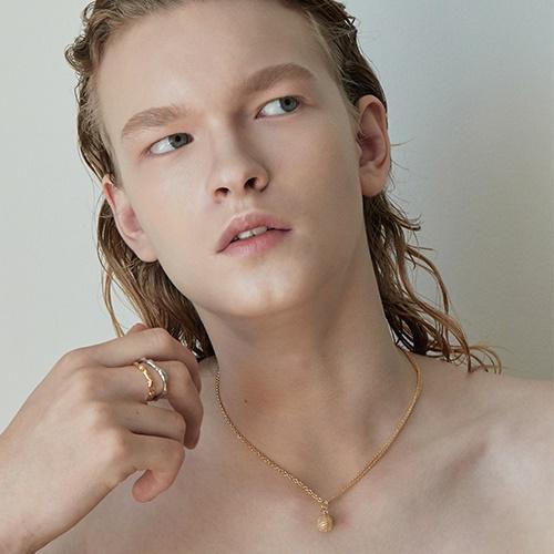 HUSTAD 104 HANDC DOUBLE COMBO RING_휴스타드 콤보 925 실버 / 14k 골드 링