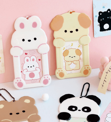 워너디스 뽀시래기 친구들 포토카드 홀더 ( 키링 포카 아이돌 동물 캐릭터 포카홀더 )