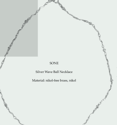 Wave ball necklace silver