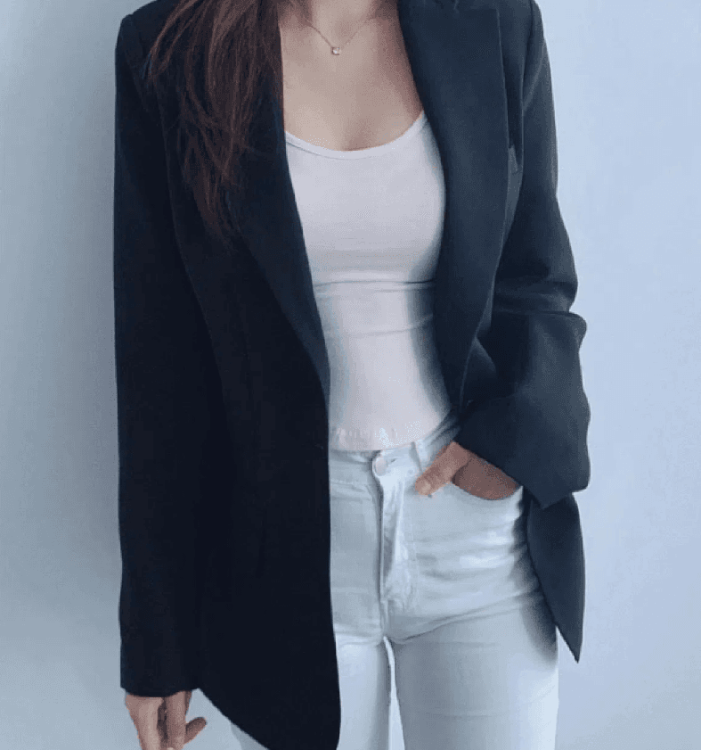 감동핏 기본 자켓 블랙 그레이