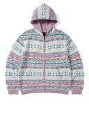 Hooded Zip Up Sweater Pink