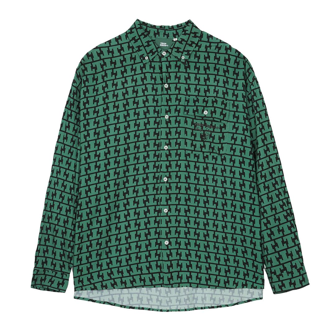 T LOGO HAWAIIAN L/SLEEVE SHIRT