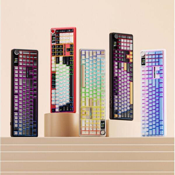 Aula 독거미 F108 pro 유무선 기계식 키보드 풀배열 핫스왑 블루투스 8000mAh 2.4G RGB 2차 10일 출고예정