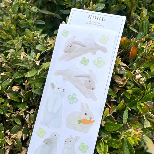 [NOGU노구] 유화 토끼 모조지 스티커
