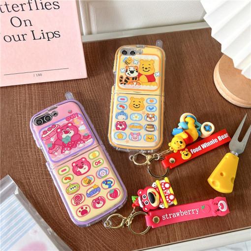 갤럭시Z플립4 SM-F721 르앙즈. 곰돌이 전면 커버  안테나 케이스