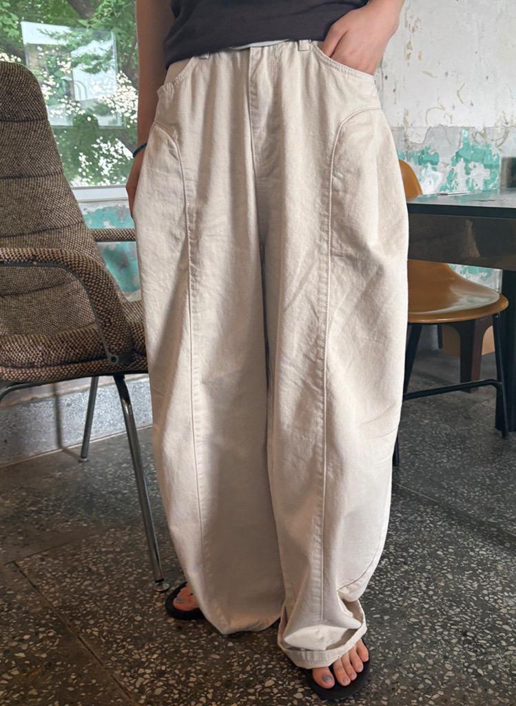 [어튜트]라운드 핀턱 팬츠(3c)