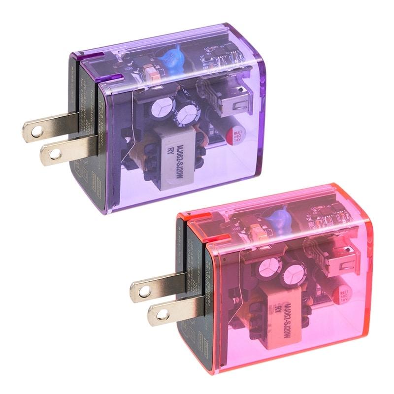 Melia クリアAC充電器 Type-A・Type-C 2ポートPD対応