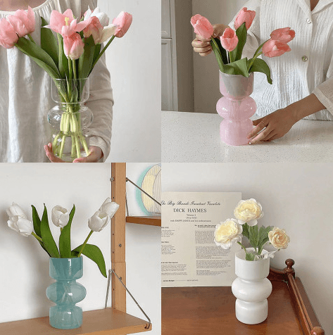 웨이브 컬러 유리 화병 (5color) / 미드센추리 모던 인테리어