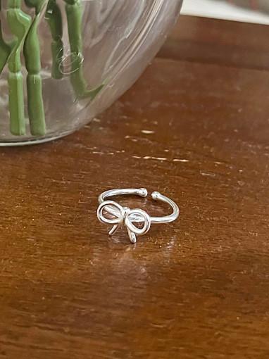 [실버925] 플레인 라인 리본 오픈 반지