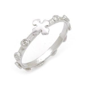 크로바십자가 실버 묵주반지 천주교 성물 P0000ELW