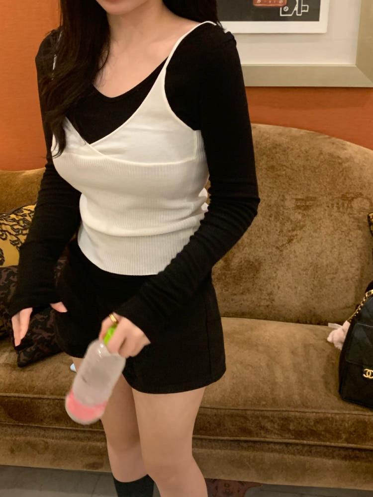 유넥스판 무지 레이어드 티