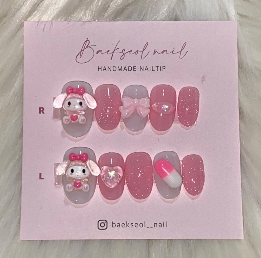 미니 마이멜로디 수제네일팁 산리오