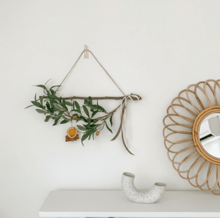 빈티지 올리브 조화 가랜드