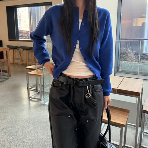 라운드 버튼 가디건 : 더니로