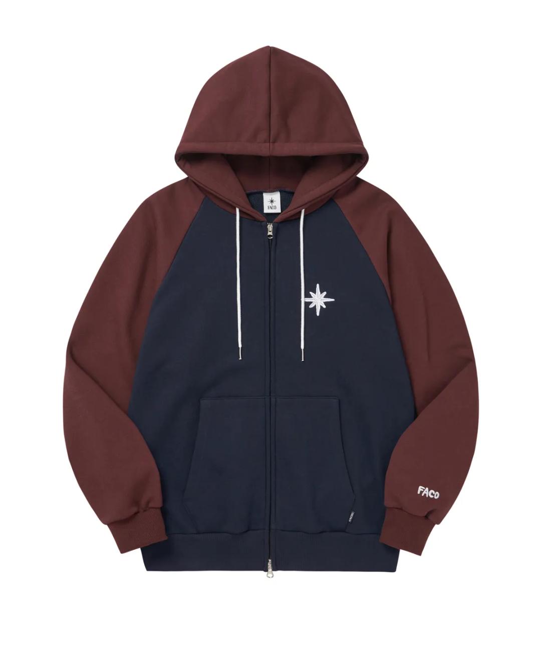 파코(FACO)  FAVICON LOGO HOOD ZIPUP BURGUNDY - 사이즈 & 후기 | 무신사