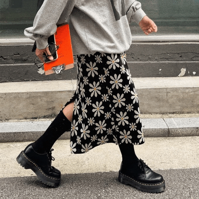 #2419 차밍 데이지 밴딩 스커트