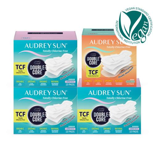 오드리선 TCF 더블코어 유기농 순면 생리대 중형, 대형