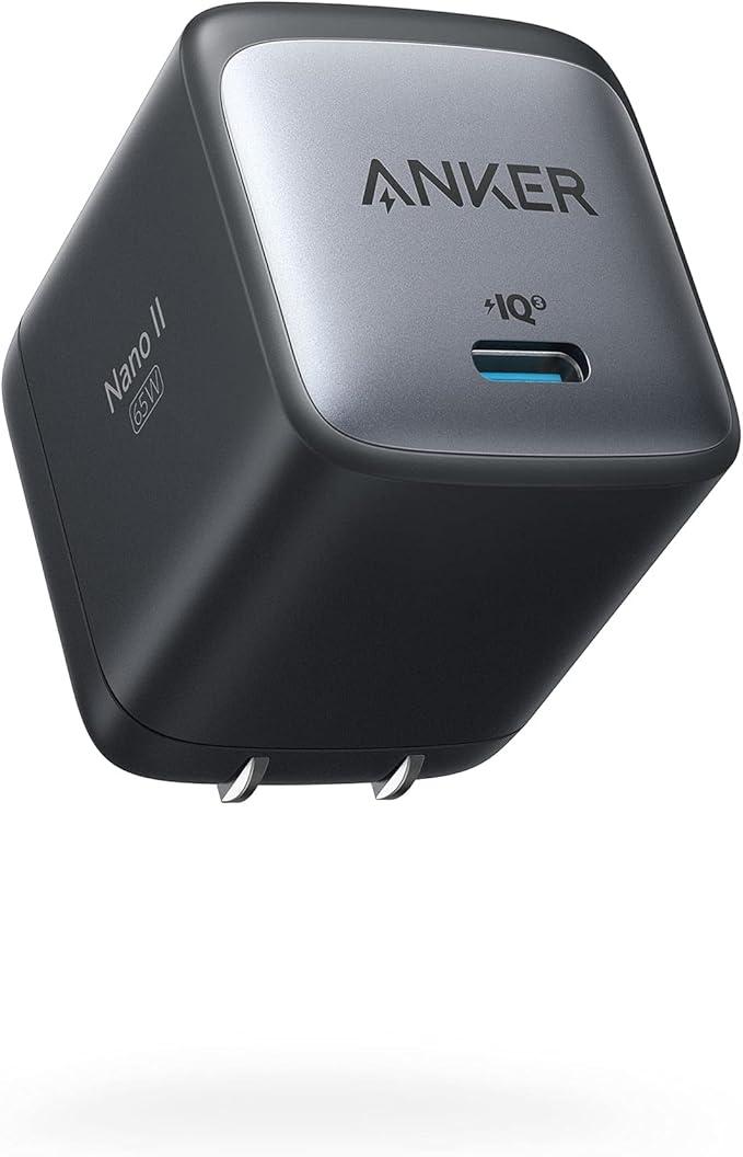 Anker Nano II 65W (PD Charger, USB-C) (Uses Unique Technology Anker GaN II / PD Compatible/PSE Technical Standards Compliant/Folding Plug) Compatible with MacBook, PD Compatible, Windows, PC, iPad,