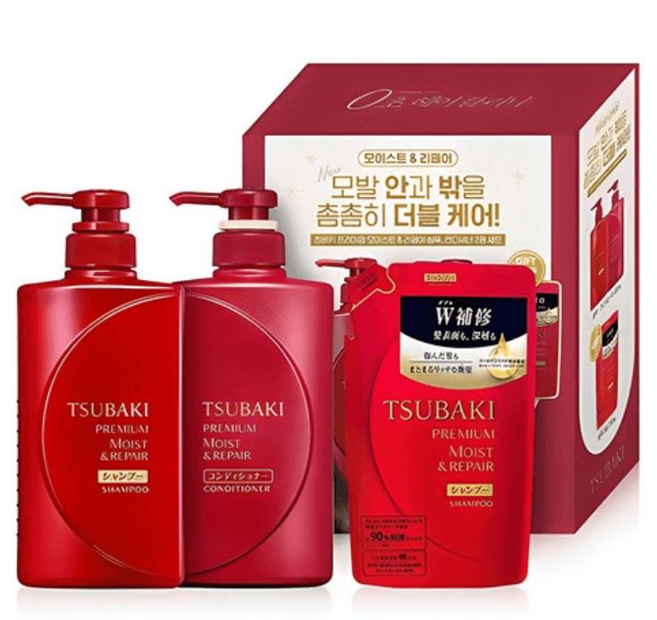 츠바키 프리미엄 모이스트&리페어 2종 세트, 1세트 - 헤어케어세트 | 쿠팡