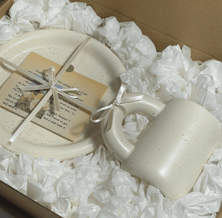 크림 도넛 접시 뭉툭 머그 컵 선물세트 집들이선물 신혼부부 결혼 돌잔치 답례품