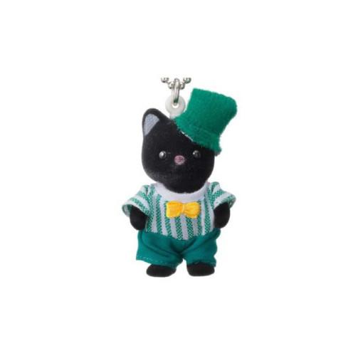 실바니안 키링 키홀더 열쇠고리 차콜 고양이 넥타이 호시조라 네코