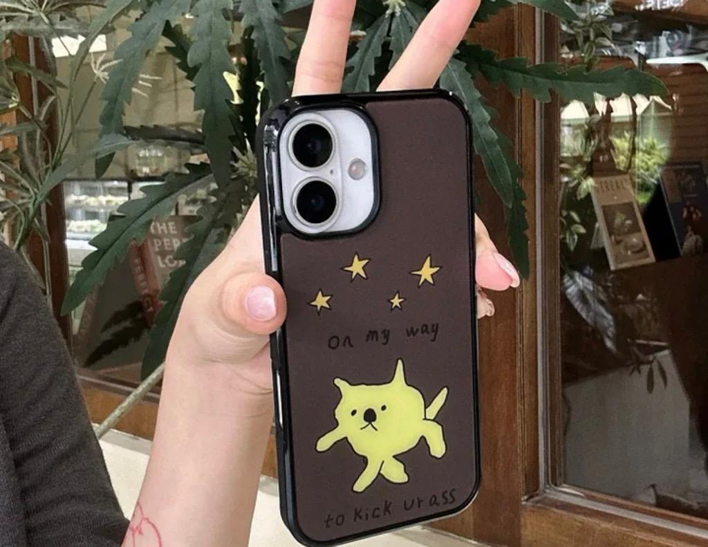 On my way🙄 반항견 매트 브라운 범퍼케이스 /맥세이프 선택/ 아이폰 17 16 15 14 13 12 미니 프로 갤럭시 S 25 24 23 폰케이스 자체제작