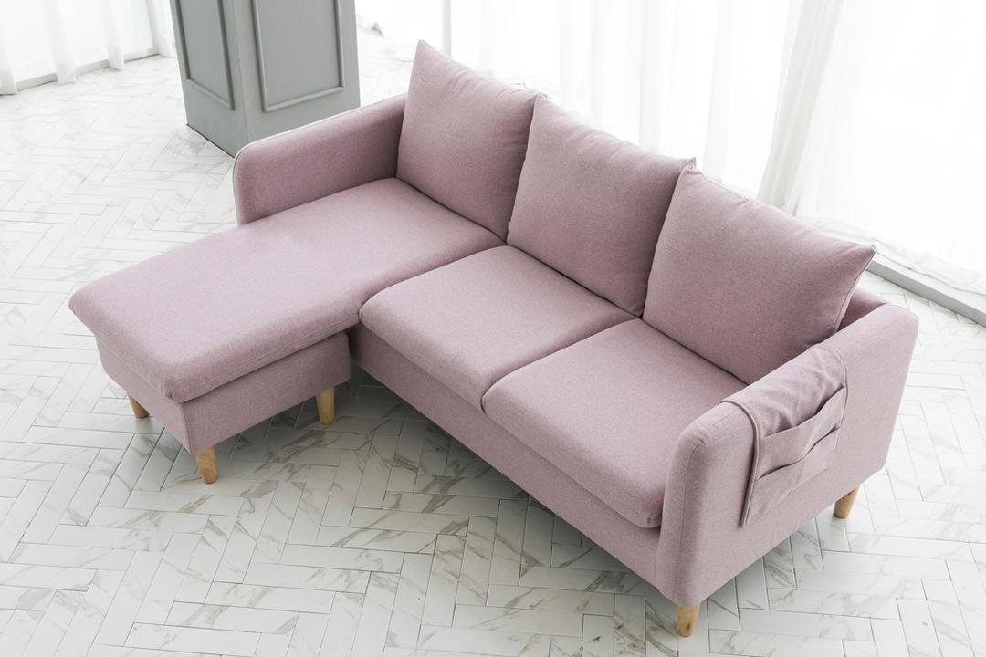 듀커소파 DK052 3인+스툴(오토만) 포함 베이지 라이트 그레이 민트 핑크 카본 블랙 워셔블+풀커버링 패브릭 소파