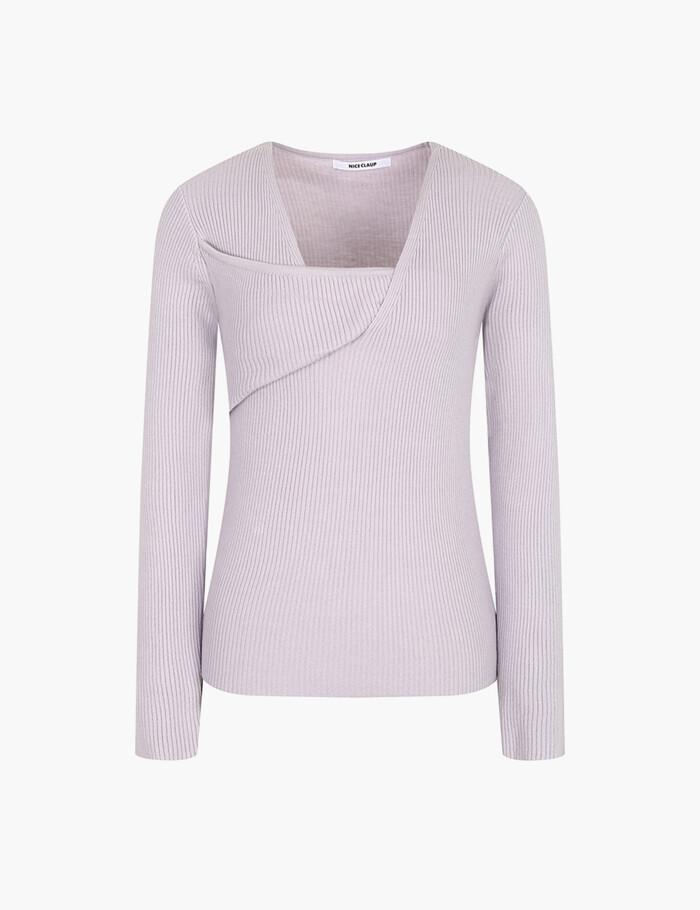 랩 브이넥 니트