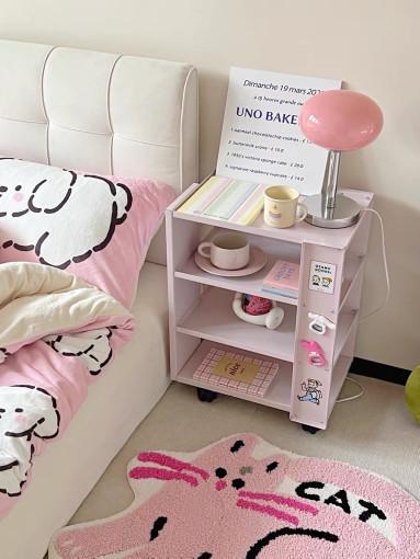 7colors 이동식 철제 협탁 거실 침실 인테리어 수납 트롤리 사이드 테이블 새달바스켓 : 새달바스켓