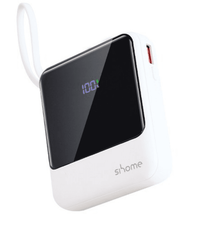 시홈 22.5W 고속충전 미니 보조배터리 10000mAh, 화이트, SH-FB1Y