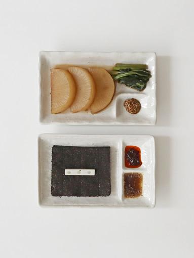 오반자이 코나 화이트 회접시 나눔접시 2구 3구