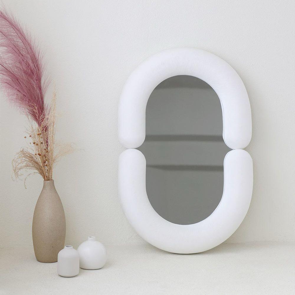 얼룬/에끌레 미니시리즈 고급 패브릭 인테리어 벽걸이거울(2color)