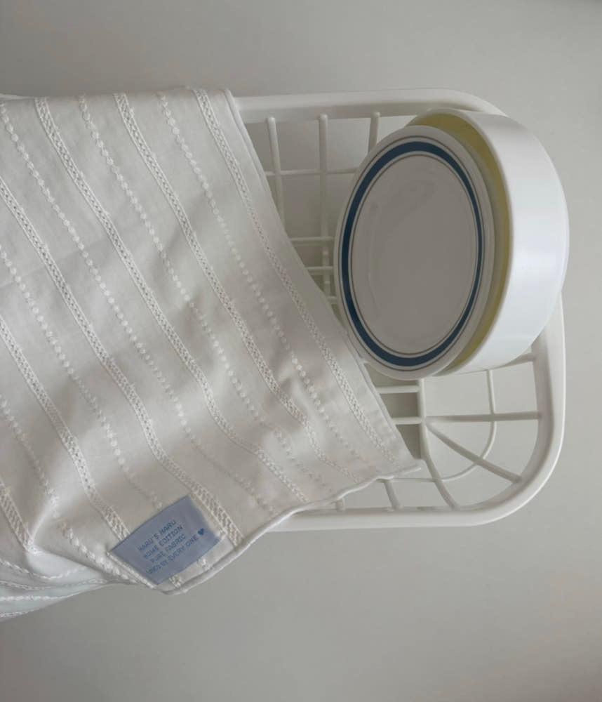 펀칭 플라워 자수 레이스 가전덮개 키친크로스