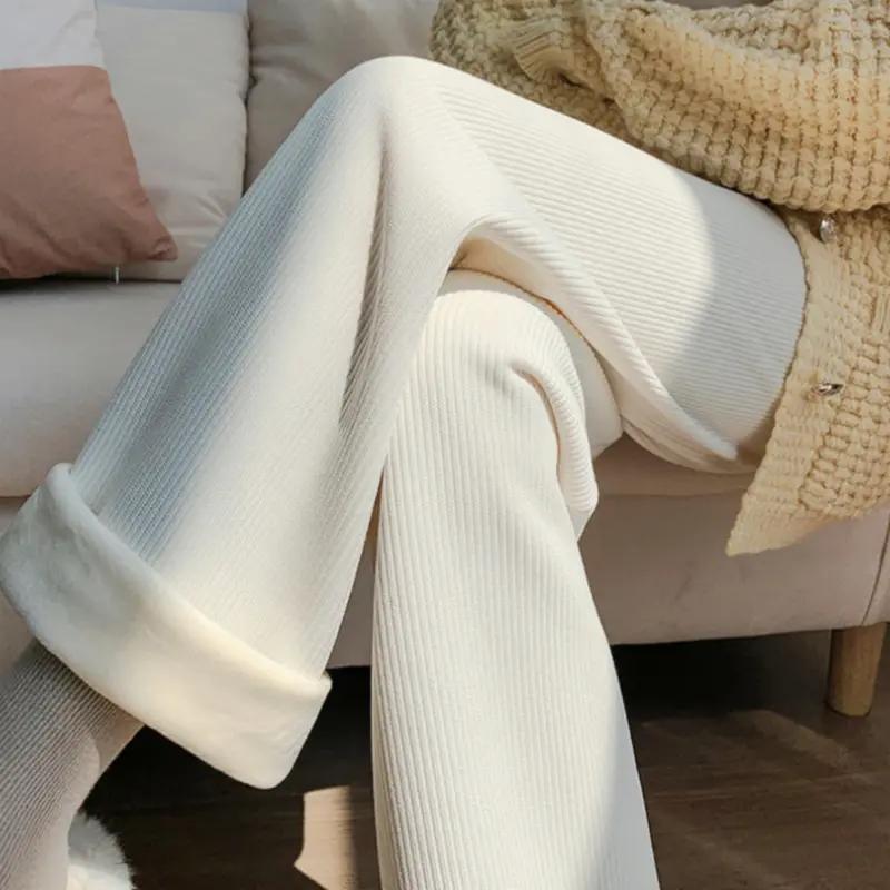 (완벽방한) 코듀로이 융털 와이드 밴딩팬츠