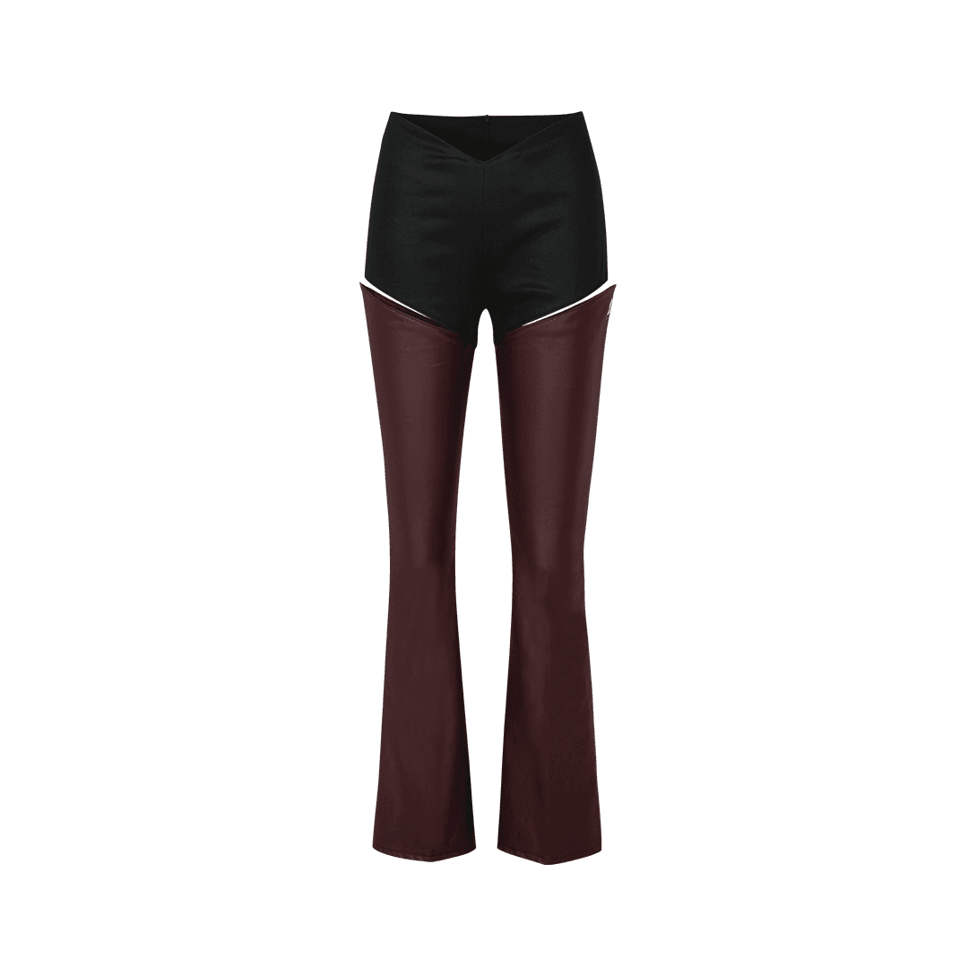 GARTER PANTS (BLACK & BURGUNDY)