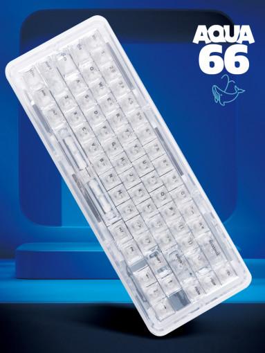 아쿠아66 아이스볼 유무선 매크로 핫스왑 가스켓 투명 저소음키보드 풀윤활 커스텀키보드