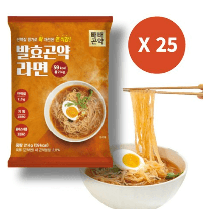 [국물까지 다 먹어도 59kcal 단백질 함유 저나트륨] 발효곤약라면 대용량, 214g, 25개 - 기타다이어트식품 | 쿠팡