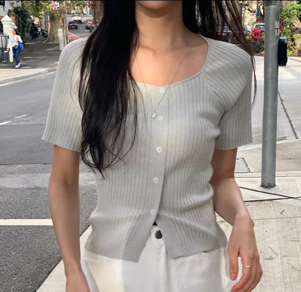 [MORREST][프리미엄][1천장돌파][자체제작] 촉촉소프트 스퀘어넥 골지 반팔 니트