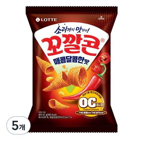 꼬깔콘 매콤달콤한맛, 67g, 5개 - 옥수수과자 | 쿠팡