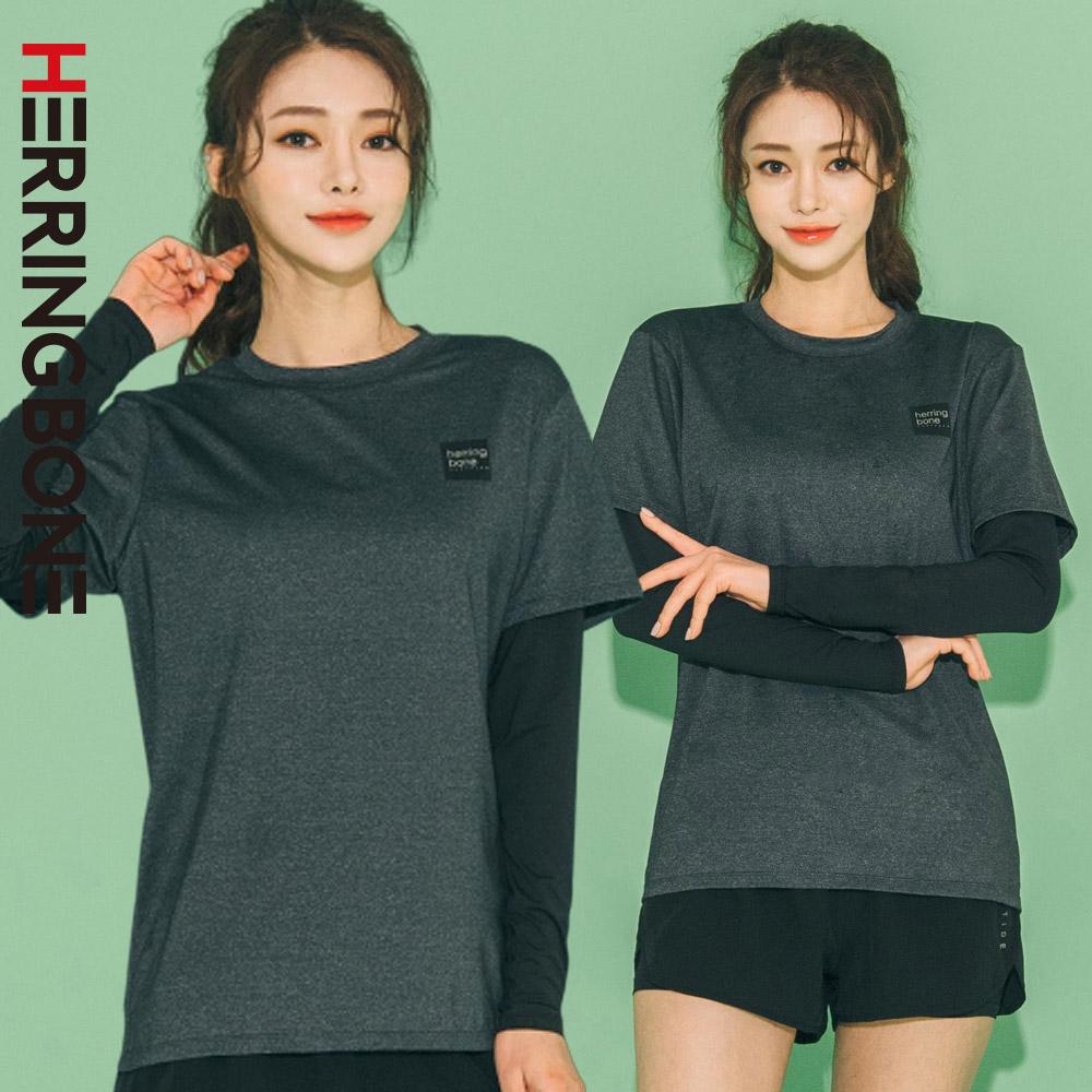 스톤스 여성 루즈핏 레이어드 래쉬가드 수영복 상의 비치웨어 RC104W