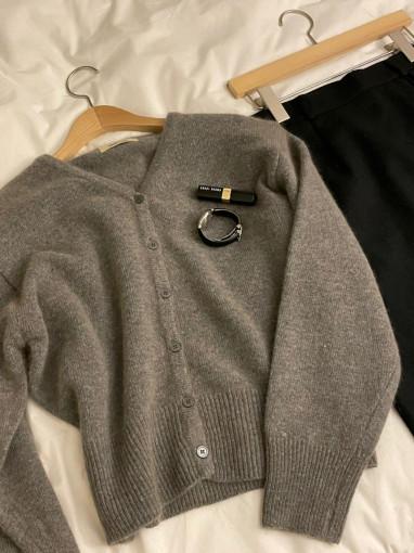 FIRST RUN 퍼스트런 라쿤 브이 울 가디건 cd (4 Color)