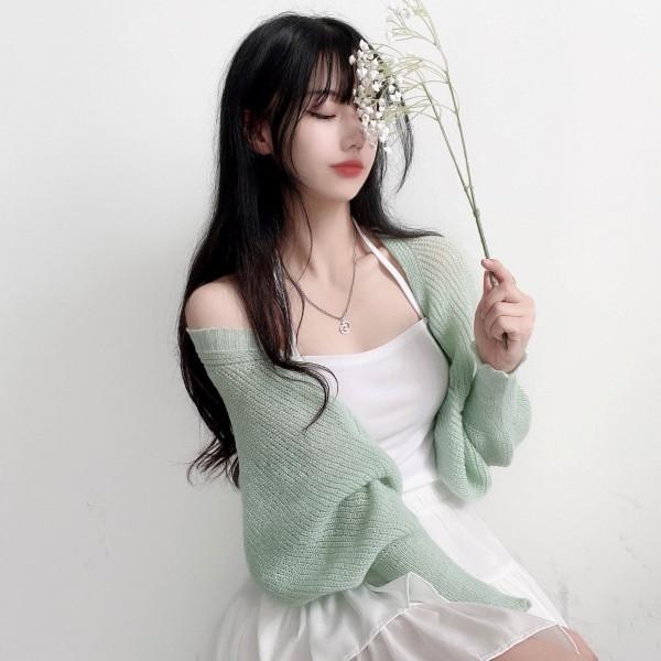 솜사탕 볼레로 크롭 니트 가디건4color-러블리