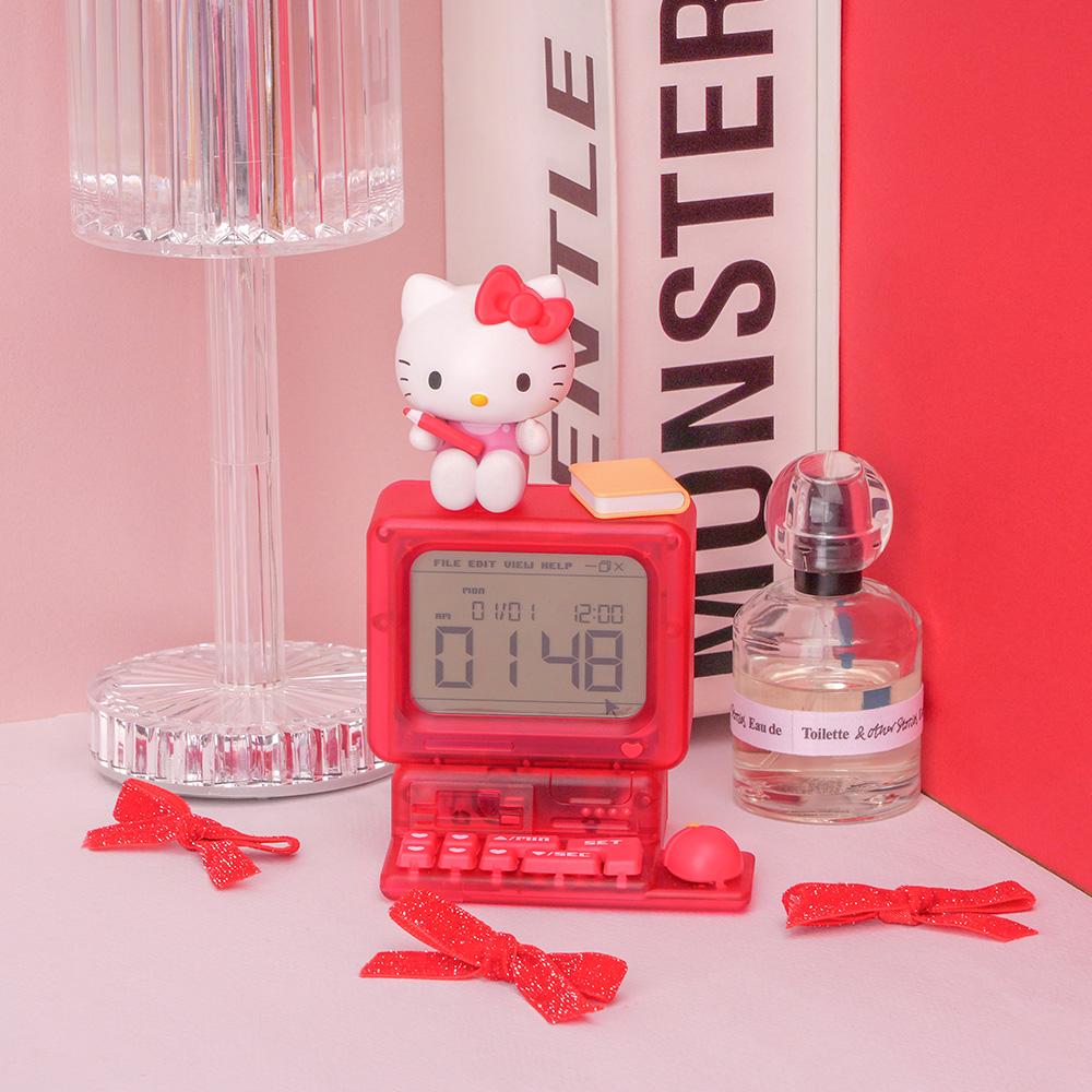 산리오 레트로 컴퓨터 탁상시계 헬로키티