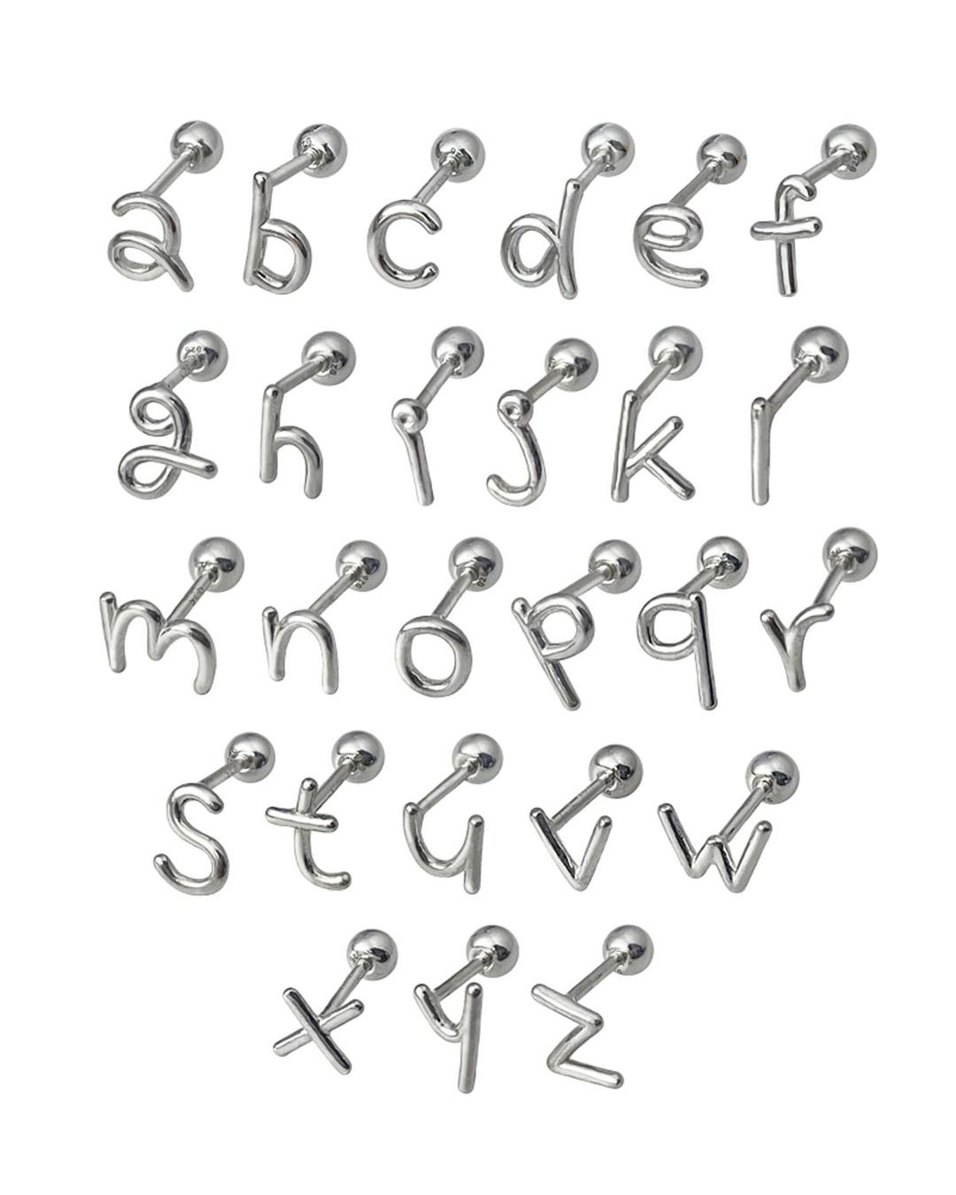 [Silver ver.] Initial doodle piercing