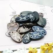 10개 우아한 레진 DIY 버튼, 리본 디자인 - 블랙, 화이트, & 커피 오벌 태그, 셔츠 칼라 & 공예용, 진주 광택 의류 장식 액세서리, 옷용 버튼