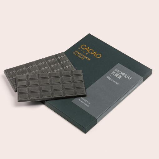 콩으로 만든 비건 흑임자 초콜릿 순 식물성 수제 화이트 초콜릿 : 카카오파이브